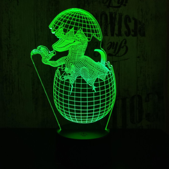 Velociraptor tojás 7 színű 3D led lámpa