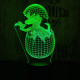 Velociraptor tojás 7 színű 3D led lámpa