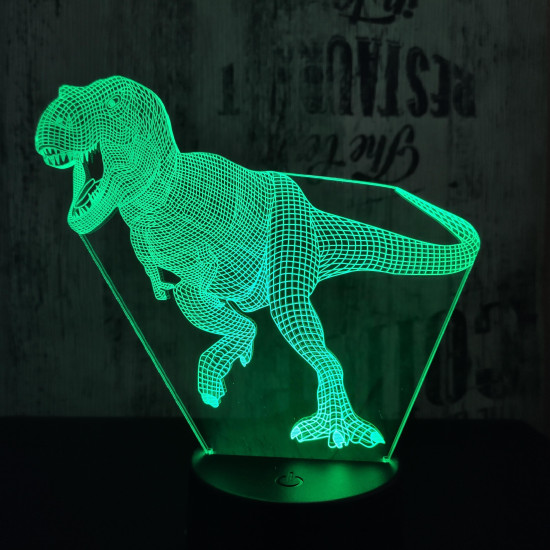 T-Rex 6 7 színű 3D led lámpa