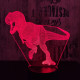 T-Rex 6 7 színű 3D led lámpa