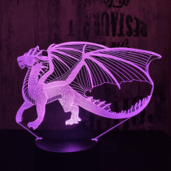 Sárkány 6 7 színű 3D led lámpa