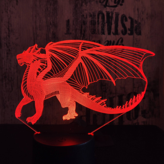 Sárkány 6 7 színű 3D led lámpa