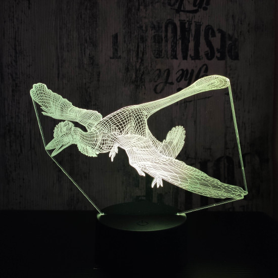 Archaeopteryx 7 színű 3D led lámpa