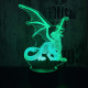 Sárkány 3 7 színű 3D led lámpa