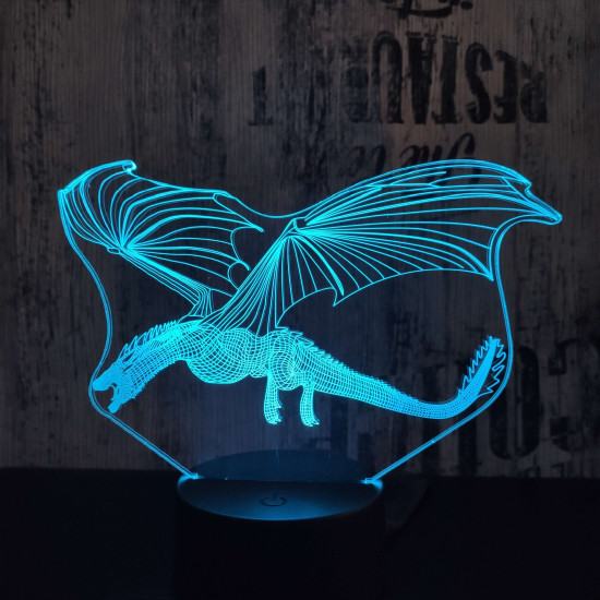 Repülő sárkány 2  7 színű 3D led lámpa