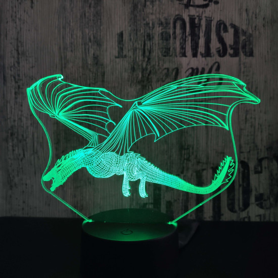 Repülő sárkány 2  7 színű 3D led lámpa
