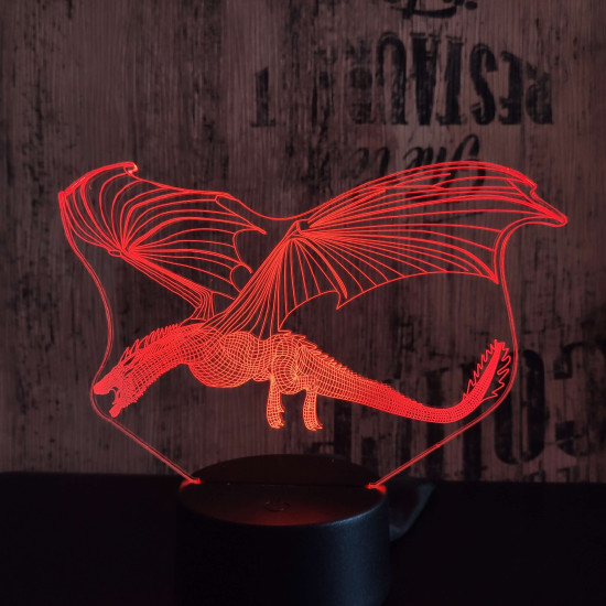 Repülő sárkány 2  7 színű 3D led lámpa