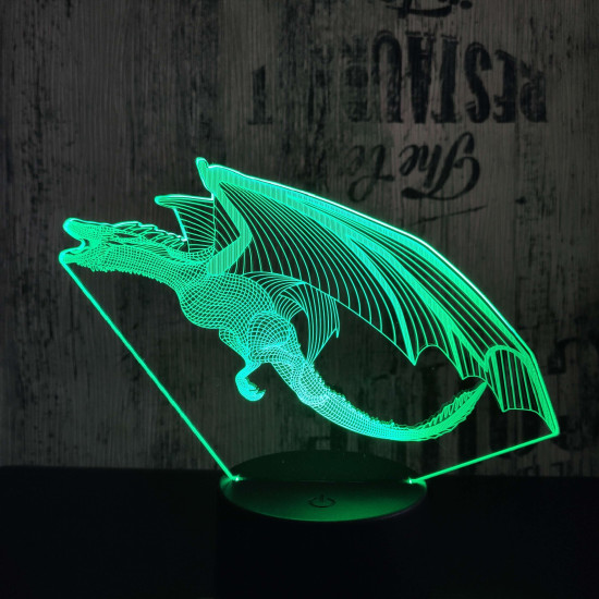 Repülő sárkány  7 színű 3D led lámpa