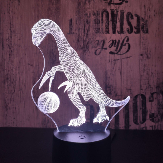 Kosaras Therizinosaurus dinó 7 színű 3D led lámpa