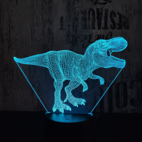 T-Rex 9 7 színű 3D led lámpa