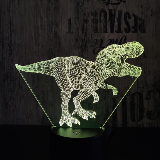 T-Rex 9 7 színű 3D led lámpa