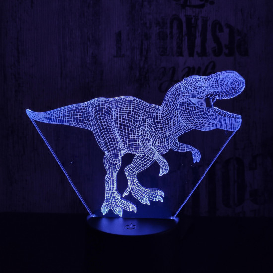 T-Rex 9 7 színű 3D led lámpa