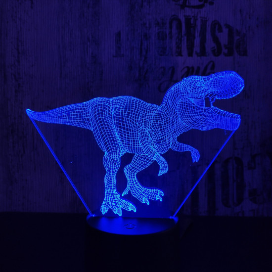 T-Rex 9 7 színű 3D led lámpa