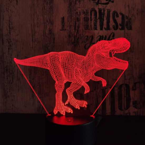 T-Rex 9 7 színű 3D led lámpa