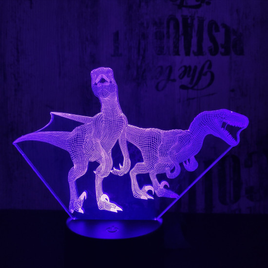 Két Raptor 7 színű 3D led lámpa