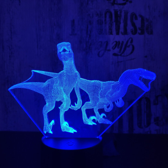 Két Raptor 7 színű 3D led lámpa