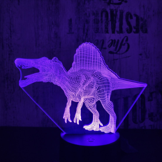Spinosaurus 7 színű 3D led lámpa