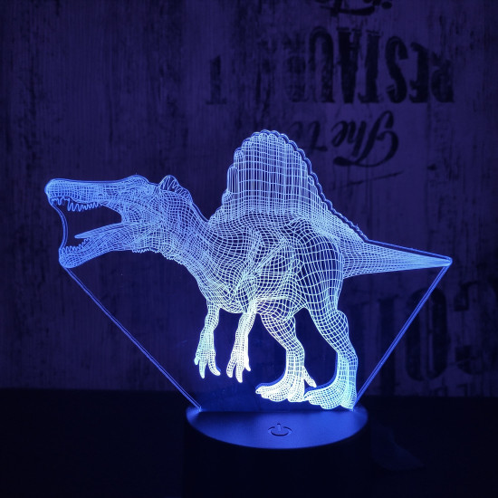 Spinosaurus 7 színű 3D led lámpa