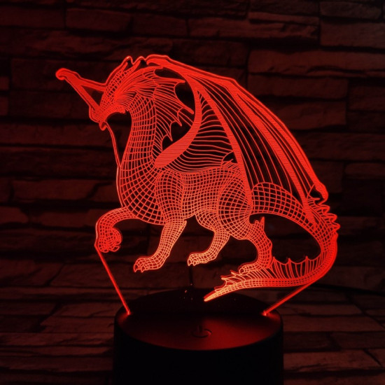 Nagy Sárkány 3D led lámpa