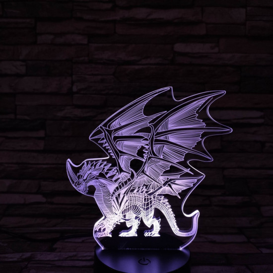 Sárkány 7 színű 3D led lámpa