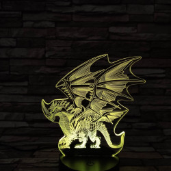 Sárkány 7 színű 3D led lámpa