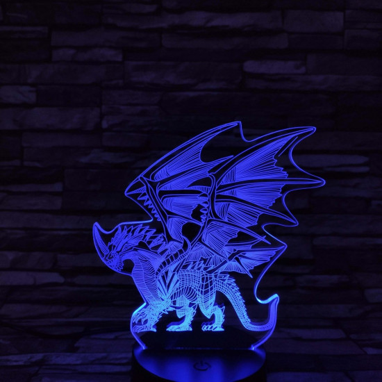 Sárkány 7 színű 3D led lámpa
