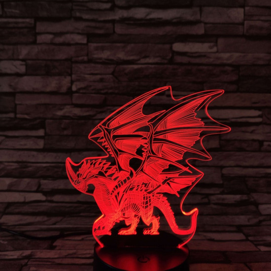 Sárkány 7 színű 3D led lámpa