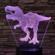 T-Rex 10 7 színű 3D led lámpa