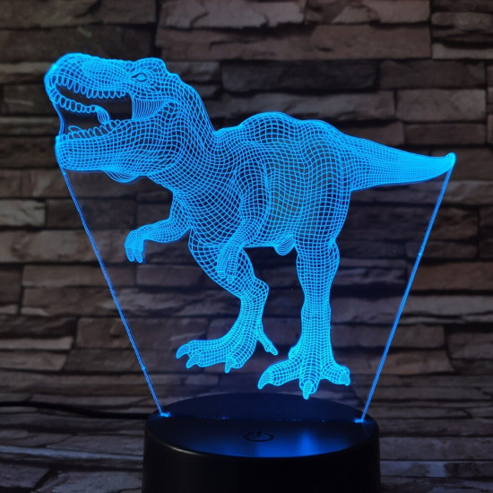 T-Rex 10 7 színű 3D led lámpa