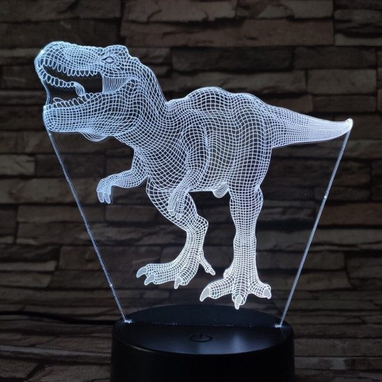 T-Rex 10 7 színű 3D led lámpa