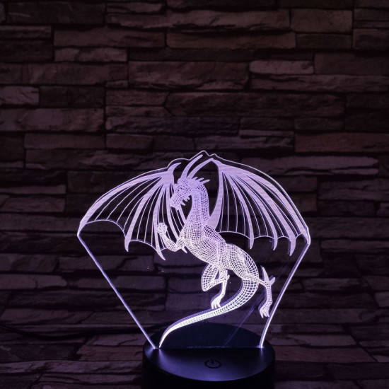 Repülő sárkány 7 színű 3D led lámpa