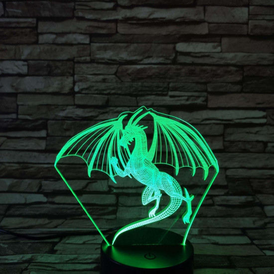 Repülő sárkány 7 színű 3D led lámpa