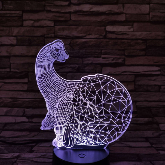 Brachiosaurus tojás 7 színű 3D led lámpa