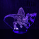 Spinosaurus mecha 7 színű 3D led lámpa