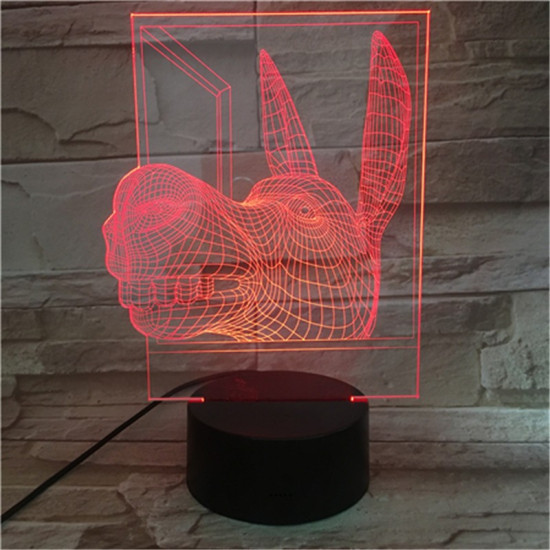 Szamár fej 7 színű 3D led lámpa