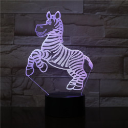 Zebra 7 színű 3D led lámpa