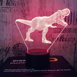 T-Rex 3 7 színű 3D led lámpa