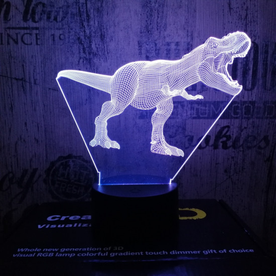 T-Rex 3 7 színű 3D led lámpa