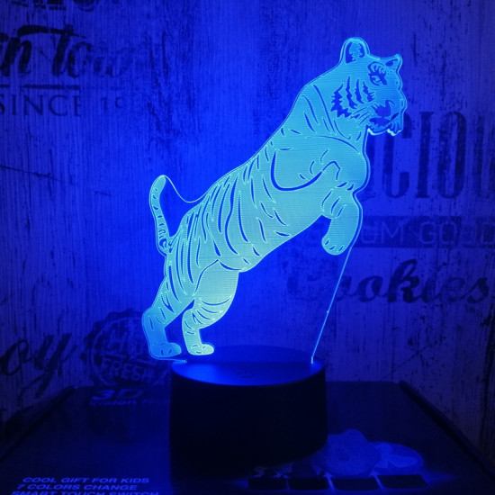 Ugró Tigris 7 színű 3D led lámpa