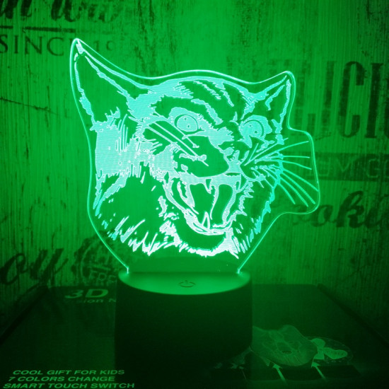 Macska fej 3D led lámpa