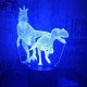 Két dinó raptor 7 színű 3D led lámpa