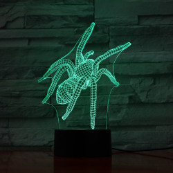 Pók 1  7 színű  3D led lámpa