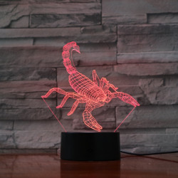 Skorpió 7 színű 3D led lámpa