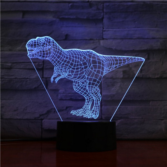 T-Rex 7 színű 3D led lámpa