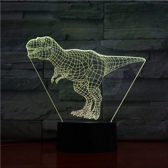 T-Rex 7 színű 3D led lámpa
