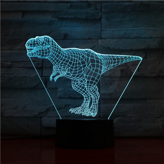 T-Rex 7 színű 3D led lámpa