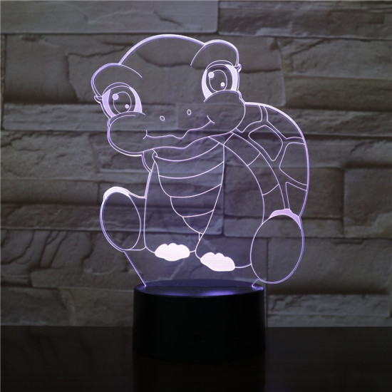 Teknős 7 színű 3D led lámpa