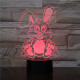 Nyuszi  7 színű 3D led lámpa