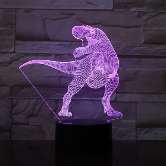 T-Rex 5 7 színű 3D led lámpa