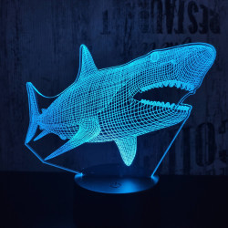 Cápa 2 7 színű 3D led lámpa